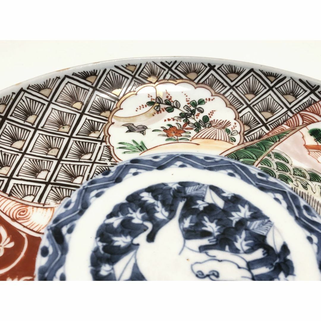 古伊万里 金彩色絵 唐人物 珍獣 花鳥図 飾皿 無傷完品 ウブ品 WWTT160 エンタメ/ホビーの美術品/アンティーク(陶芸)の商品写真