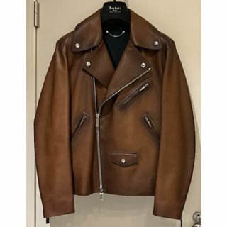 ベルルッティ(Berluti)のBERLUTI パティーヌ レザーライダースジャケット 44(レザージャケット)