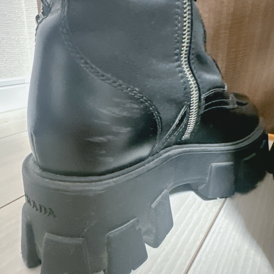 PRADA - 【PRADA】モノリス ロングブーツ 36 レザー 編み上げ PRADA - 【PRADA】モノリス ロングブーツ 36 レザー 編み上げ