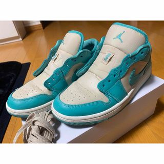 ジョーダン(Jordan Brand（NIKE）)のNIKE  Air Jordan1  Low  ティールグリーン　25.5cm(スニーカー)