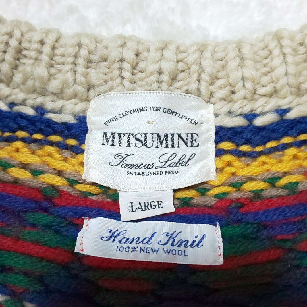 Mitsumine(ミツミネ)の極希少/美品 MITSUMINE ケーブル フィッシャーマンニット ノルディック メンズのトップス(ニット/セーター)の商品写真