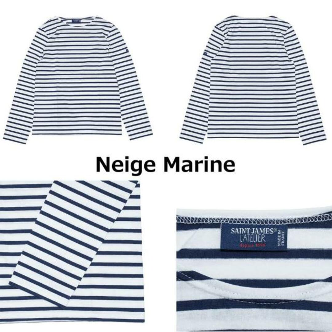 SAINT JAMES(セントジェームス)のSaint James(セントジェームス) 9858 MINQUIERS MODERNE ボートネック 長袖Ｔシャツ Neige Marine レディースのトップス(カットソー(長袖/七分))の商品写真