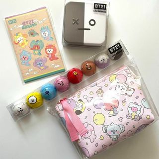 BT21 チョコレート まめポーチ VAN スクエア缶 ポチ袋 バレンタイン(キャラクターグッズ)