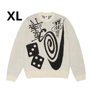 STUSSY - Lサイズ STUSSY CURLY SWEATER パーカー ニットセーター 白の