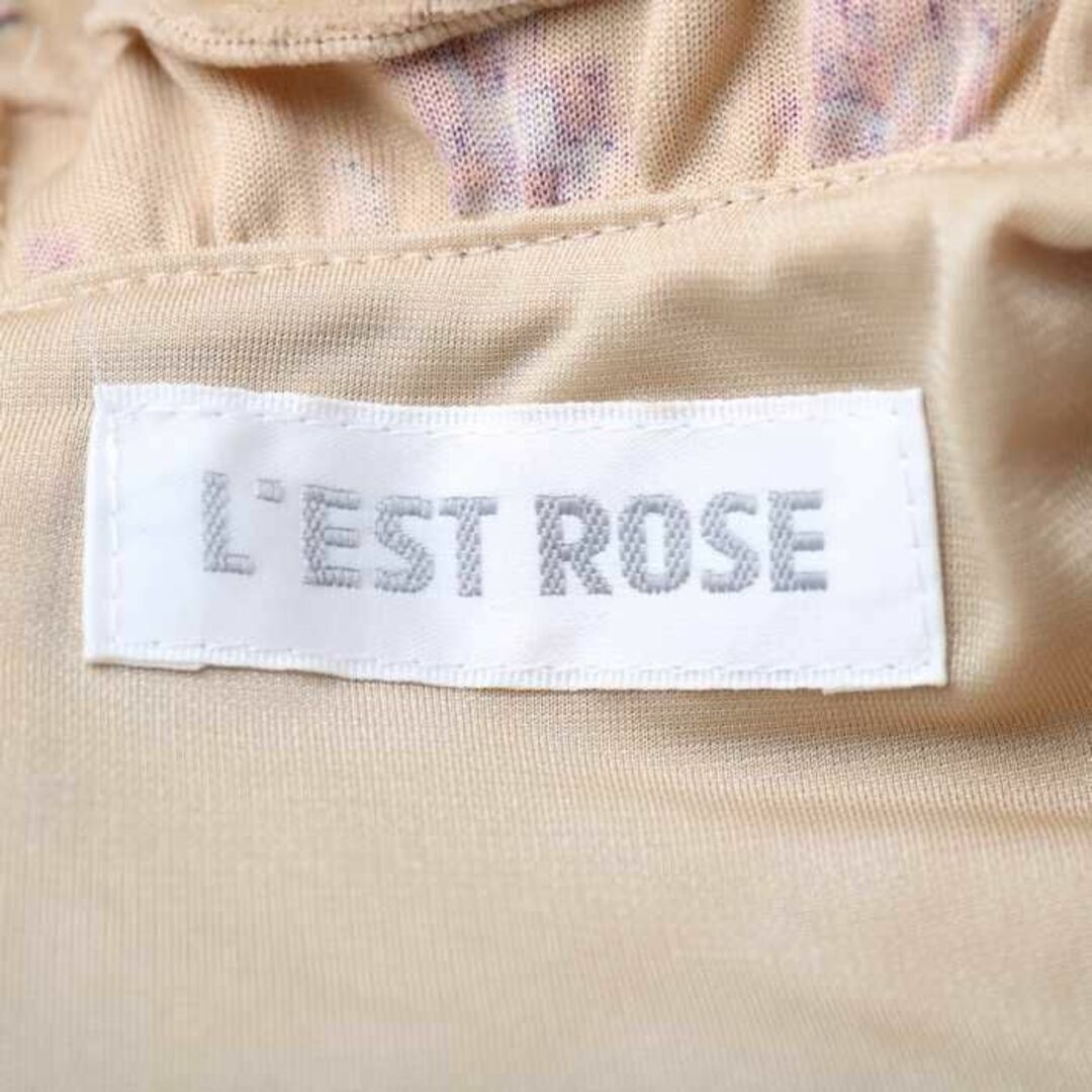 L'EST ROSE(レストローズ)のレストローズ ワンピース ノースリーブ 花柄 トップス レディース Mサイズ ベージュ L'EST ROSE レディースのワンピース(その他)の商品写真