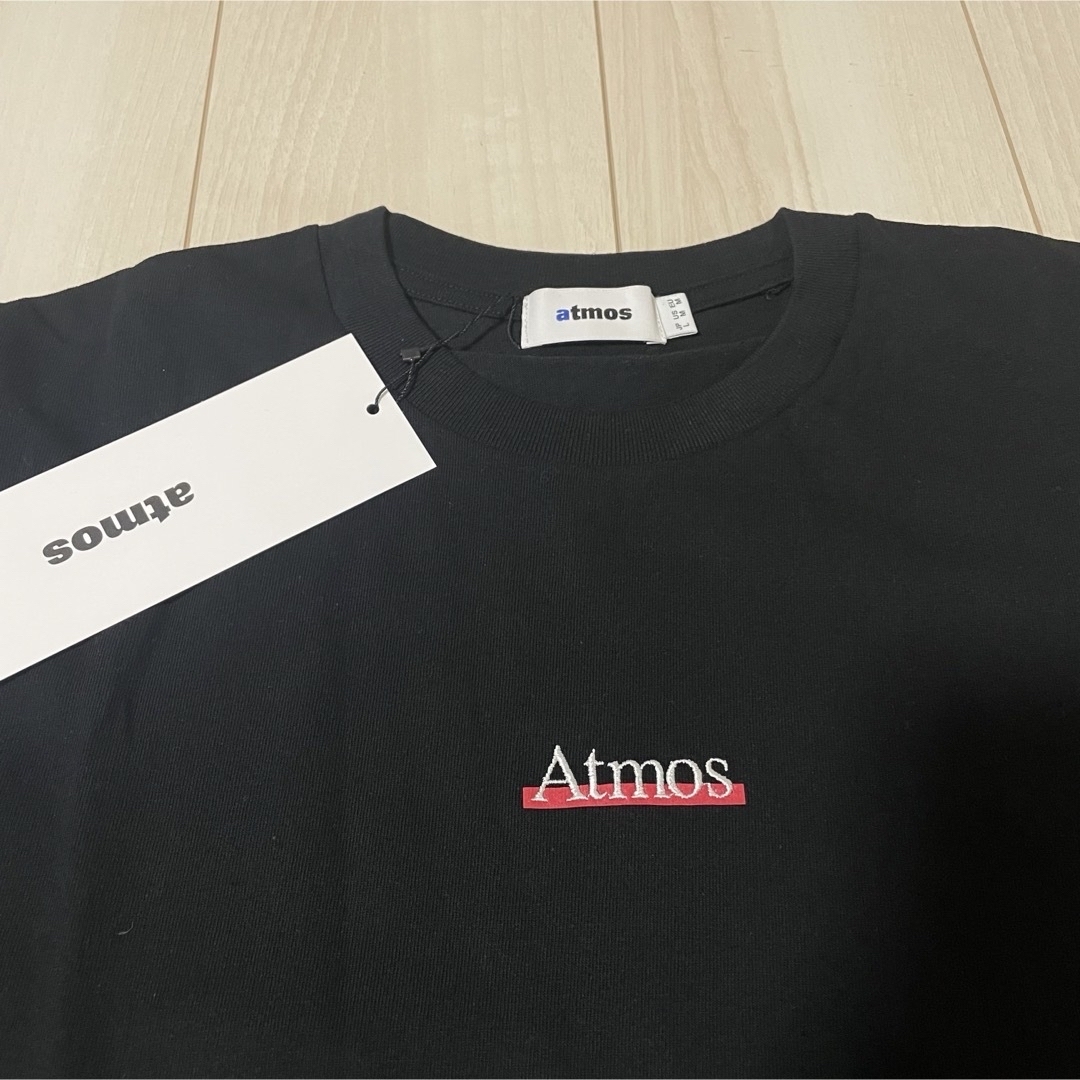 atmos(アトモス)の新品ATMOS アトモス ブラック Tシャツ L 定価6,600円 刺繍 黒白赤 メンズのトップス(Tシャツ/カットソー(半袖/袖なし))の商品写真