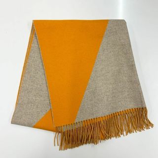 エルメス(Hermes)の9032 エルメス カシミヤ マフラー ストール オレンジ ベージュ(マフラー/ショール)