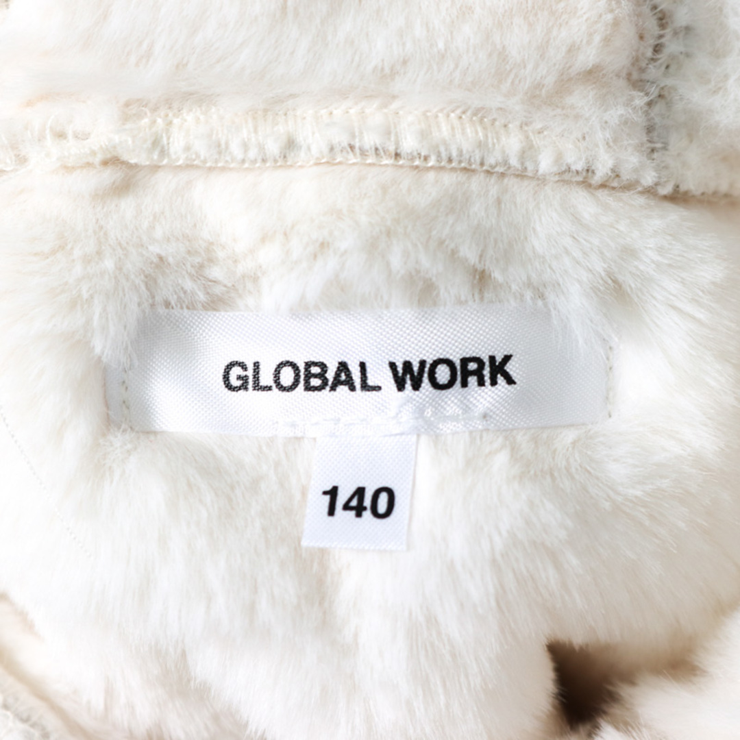 GLOBAL WORK(グローバルワーク)のグローバルワーク ロングコート フェイクムートン アウター キッズ 女の子用 140サイズ ベージュ GLOBAL WORK キッズ/ベビー/マタニティのキッズ服女の子用(90cm~)(ジャケット/上着)の商品写真