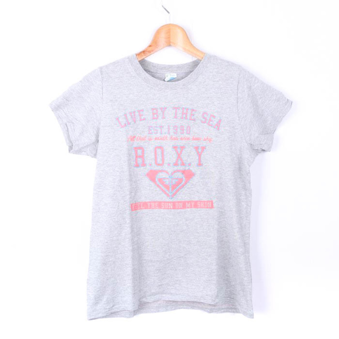 Roxy(ロキシー)のロキシー 半袖Tシャツ ロゴT スポーツウエア コットン レディース Lサイズ グレー ROXY レディースのトップス(Tシャツ(半袖/袖なし))の商品写真