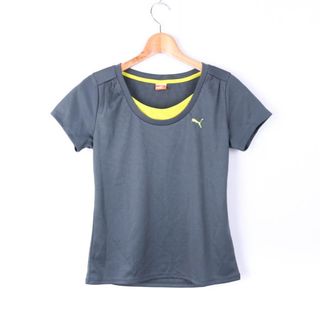 プーマ(PUMA)のプーマ 半袖Tシャツ レイヤード風 スポーツウエア ドライセル レディース Sサイズ グレー PUMA(Tシャツ(半袖/袖なし))