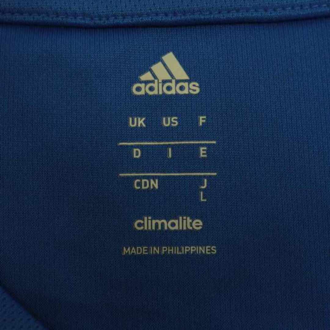 adidas(アディダス)のアディダス 半袖Tシャツ 無地 クライマライト スポーツウエア レディース Lサイズ ブルー adidas レディースのトップス(Tシャツ(半袖/袖なし))の商品写真