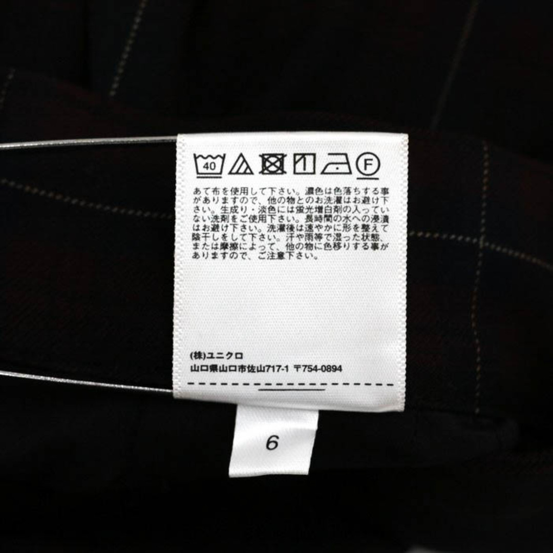 UNIQLO(ユニクロ)のユニクロ ワイドパンツ チェック柄 レディース Lサイズ レッド×ネイビー UNIQLO レディースのパンツ(その他)の商品写真