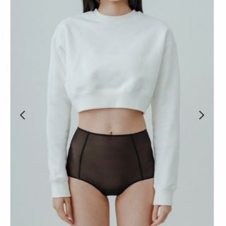 アダムエロぺ(Adam et Rope')のyo BIOTOP Lingerie yo Short sweatshirt 白(トレーナー/スウェット)