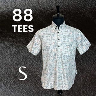 88TEES - 【88TEES】コットンボタンダウンシャツ　アロハ　ホワイト　ハワイ製　エステ