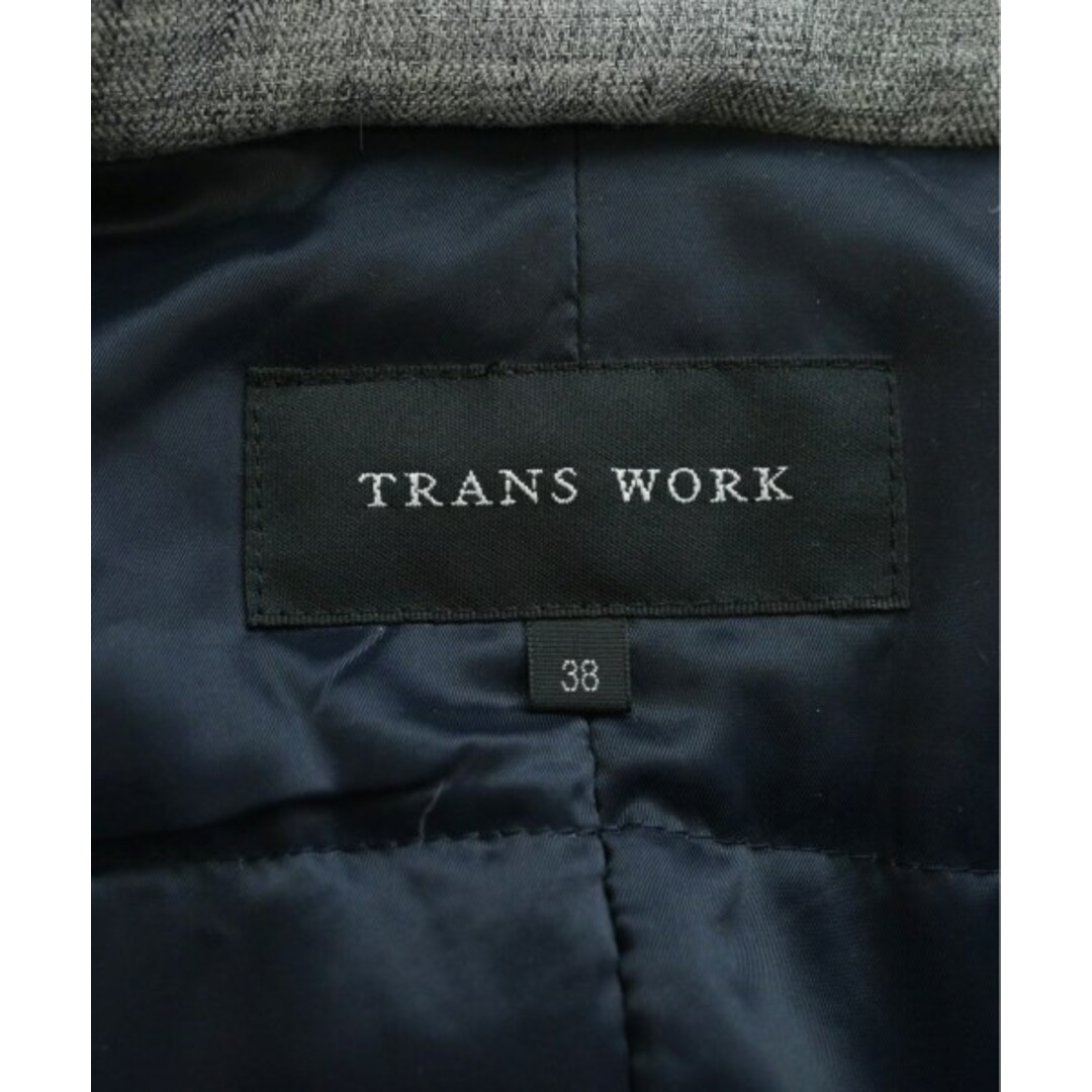 TRANS WORK(トランスワーク)のTRANS WORK トランスワーク ダウンコート 38(M位) グレー 【古着】【中古】 レディースのジャケット/アウター(ダウンコート)の商品写真