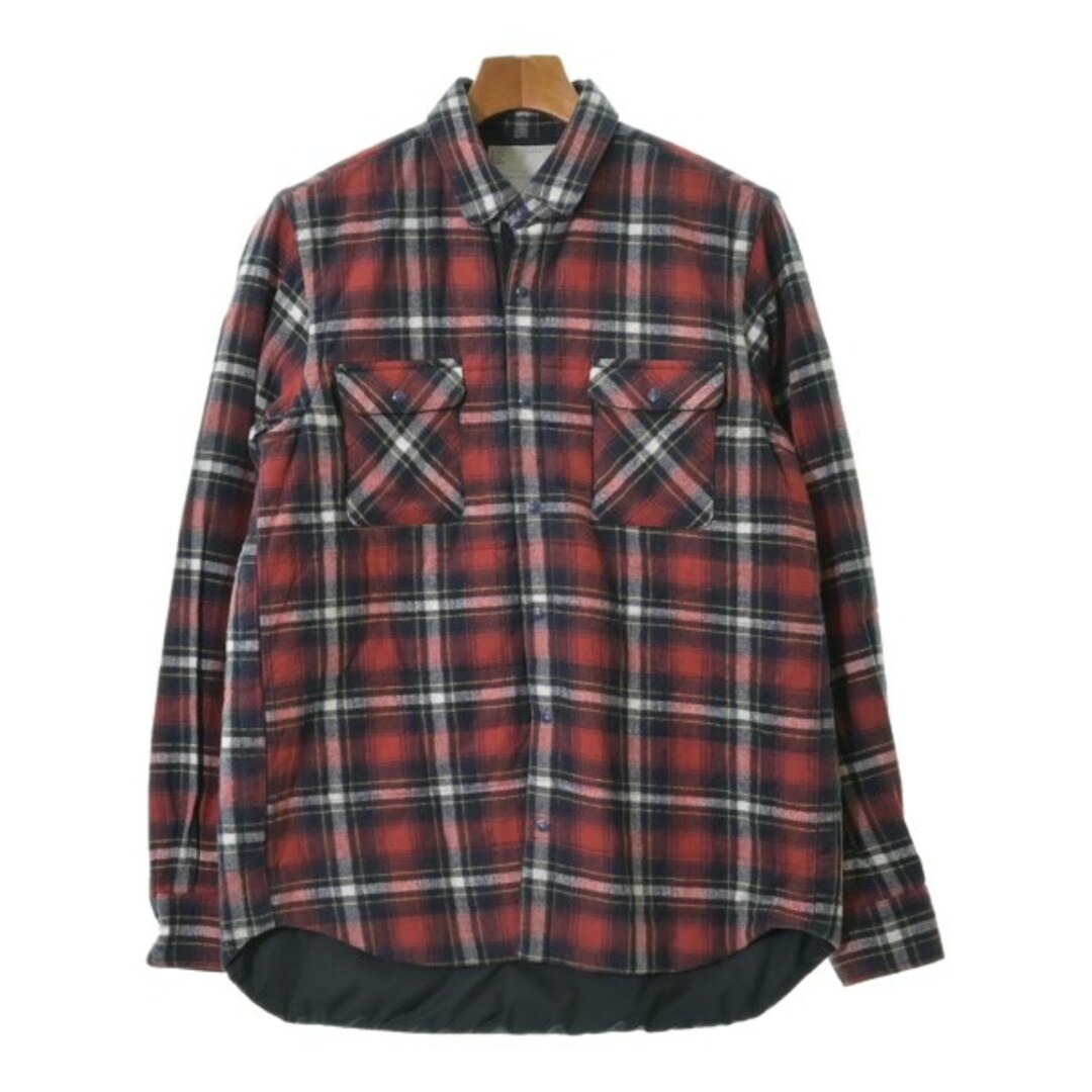 sacai(サカイ)のsacai サカイ カジュアルシャツ 2(M位) 赤x紺x白等(チェック) 【古着】【中古】 メンズのトップス(シャツ)の商品写真