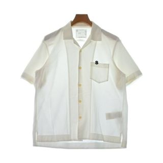 COMME des GARCONS SHIRT コムデギャルソンシャツ ネックウール素材切り替え ロングスリーブ シャツ 長袖シャツ ホワイト S23918677センチ身幅