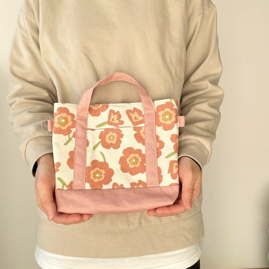 春の華やかな花柄ミニトートバッグ/ショルダーバッグ ハンドメイドのファッション小物(バッグ)の商品写真