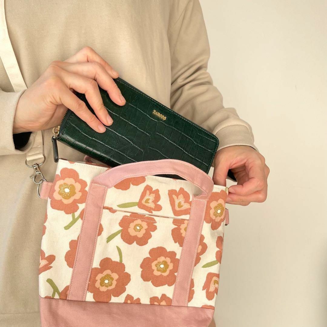 春の華やかな花柄ミニトートバッグ/ショルダーバッグ ハンドメイドのファッション小物(バッグ)の商品写真
