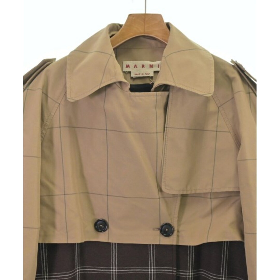 Marni(マルニ)のMARNI マルニ コート（その他） 38(S位) ベージュx茶x白(チェック) 【古着】【中古】 レディースのジャケット/アウター(その他)の商品写真