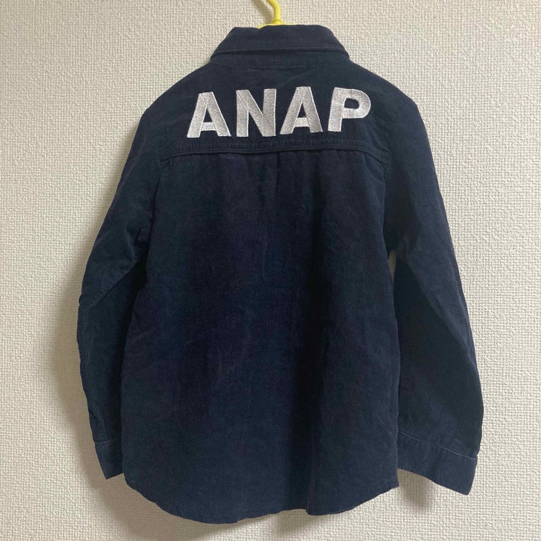 ANAP Kids(アナップキッズ)のアナップキッズ　コーデュロイシャツ　紺色　☆１２０センチ☆ キッズ/ベビー/マタニティのキッズ服男の子用(90cm~)(Tシャツ/カットソー)の商品写真