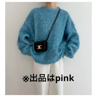 新品　ウール混モヘアライククルーネックPO / pink(ニット/セーター)