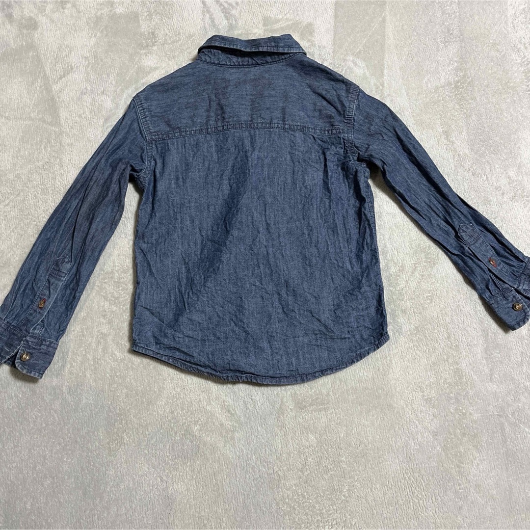 used⭐︎デニム風シャツ　120 キッズ/ベビー/マタニティのキッズ服男の子用(90cm~)(ブラウス)の商品写真