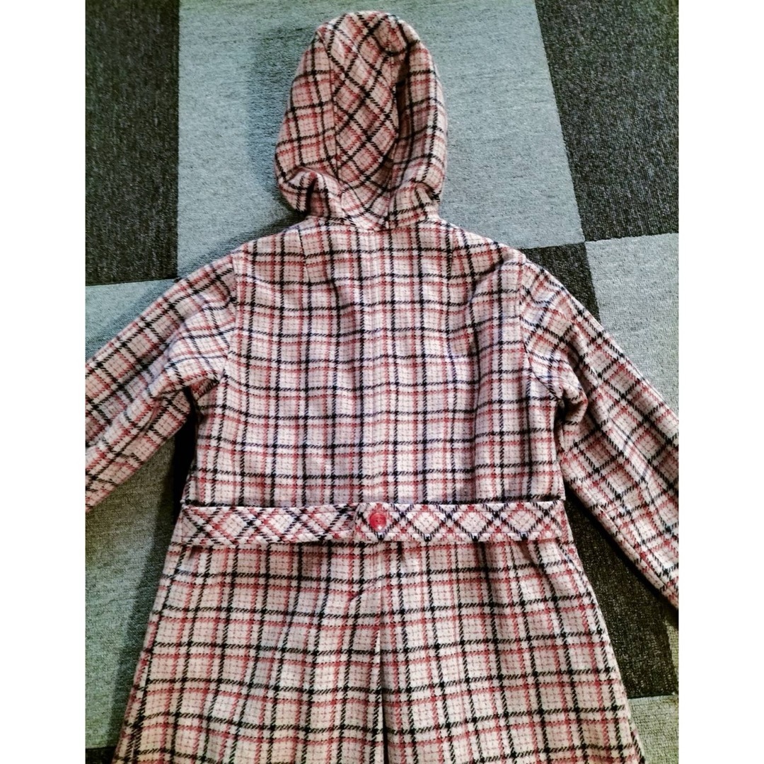 キッズ　チェック柄　ロングコート　ウールコート　ロシア製 キッズ/ベビー/マタニティのキッズ服女の子用(90cm~)(ジャケット/上着)の商品写真