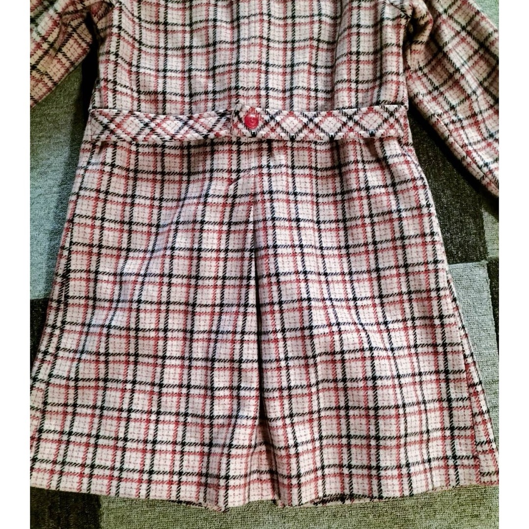 キッズ　チェック柄　ロングコート　ウールコート　ロシア製 キッズ/ベビー/マタニティのキッズ服女の子用(90cm~)(ジャケット/上着)の商品写真