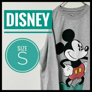トップスディズニー MICKEY,INC ボタンダウン ストライプ シャツ 半袖 ミッキーマウス Mickey Mouse ロゴ ワンポイント 刺繍 サイズ：M ネイビー×レッド