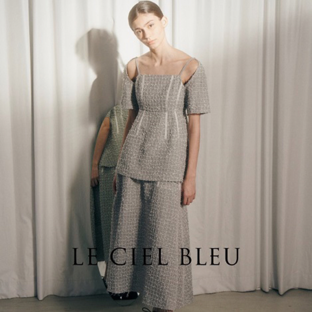 LE CIEL BLEU(ルシェルブルー)のLE CIEL BLEU 完売☆Fancy Tweed Babydoll Top レディースのトップス(シャツ/ブラウス(半袖/袖なし))の商品写真