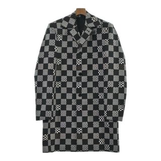 ルイヴィトン(LOUIS VUITTON)のLOUIS VUITTON チェスターコート 48(L位) 黒x白(総柄) 【古着】【中古】(チェスターコート)