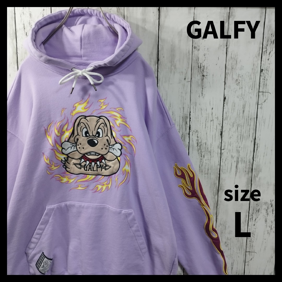 GALFY(ガルフィー)の【GALFY】Fire Sleeve Dog Hoodie　D215 メンズのトップス(パーカー)の商品写真