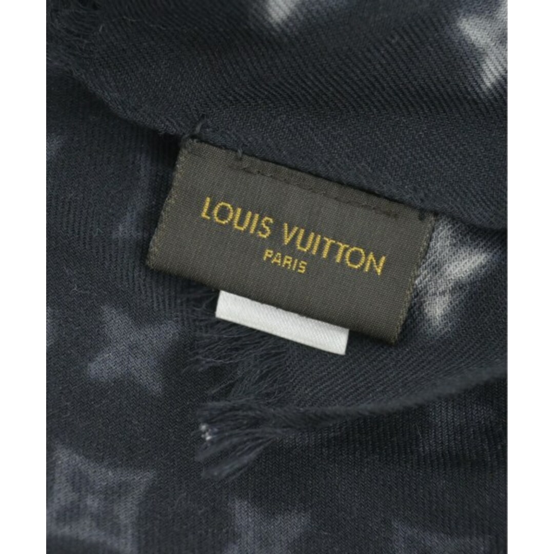 LOUIS VUITTON(ルイヴィトン)のLOUIS VUITTON ルイヴィトン ストール - 黒xグレー系(総柄) 【古着】【中古】 メンズのファッション小物(ストール)の商品写真