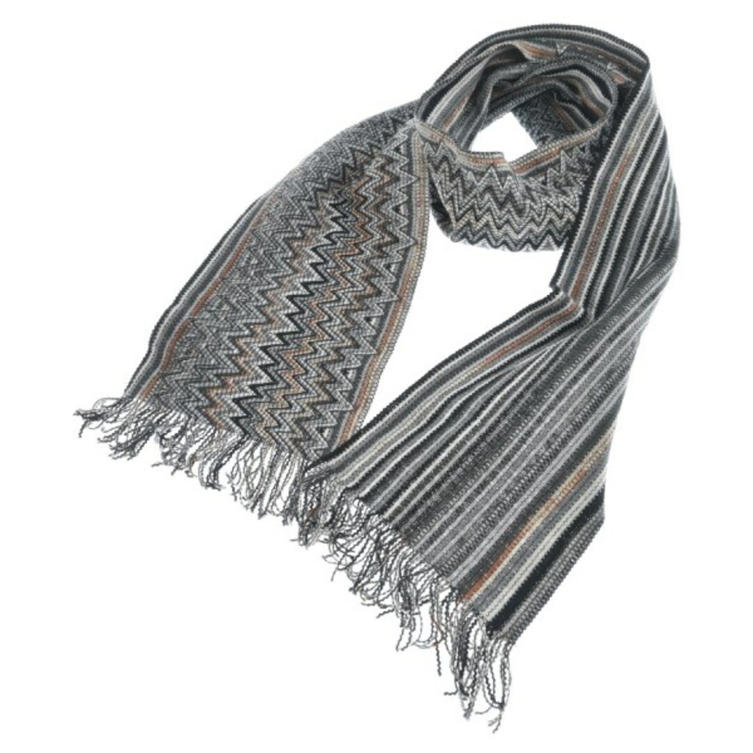 MISSONI - MISSONI ミッソーニ マフラー - グレーx黒x白等 MISSONI - MISSONI ミッソーニ マフラー - グレーx黒x白等