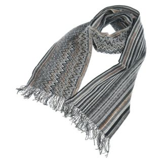 MISSONI - MISSONI ミッソーニ マフラー - グレーx黒x白等 MISSONI - MISSONI ミッソーニ マフラー - グレーx黒x白等