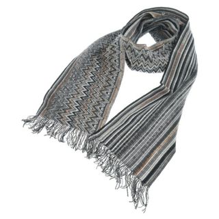 ミッソーニ(MISSONI)のMISSONI ミッソーニ マフラー - グレーx黒x白等 【古着】【中古】(マフラー)