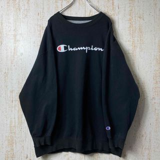 チャンピオン(Champion)のチャンピオン オーバーサイズ ブラック スウェット 3XL アメリカ古着(スウェット)