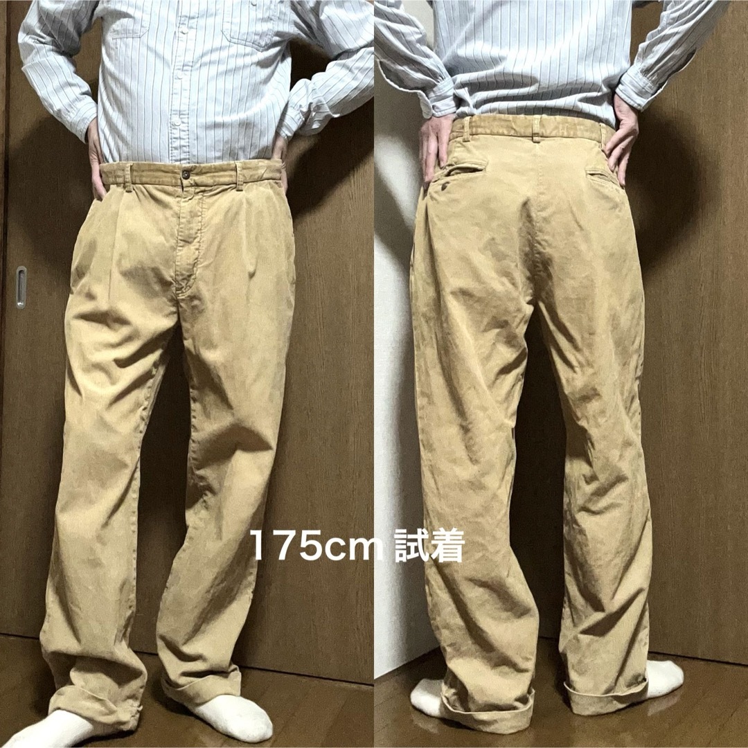 POLO RALPH LAUREN(ポロラルフローレン)の秋冬大きめW88-股下74cm！ポロbyラルフローレン古着2タックコーデュロイ メンズのパンツ(ワークパンツ/カーゴパンツ)の商品写真