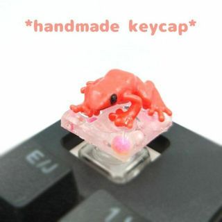 自作キーキャップ　イチゴヤドクガエル③　キートップ　カエル　蛙　keycaps(その他)