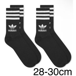 オリジナルス(Originals（adidas）)の新品　アディダス　28-30cm ソリッド　ミッドクルーソックス　黒2足セット(ソックス)