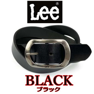 リー(Lee)の黒 Lee 573 リー 本革 オーバルバックルデザインベルト(ベルト)