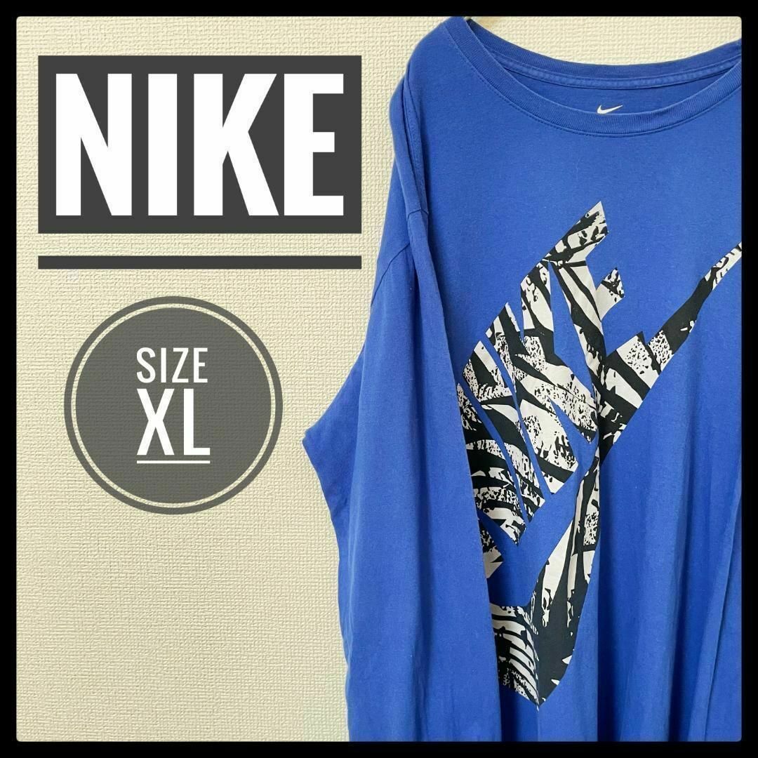 NIKE(ナイキ)の90s 古着 NIKE 長袖Tシャツ XL でかロゴ オーバーサイズ ゆるだぼ メンズのトップス(Tシャツ/カットソー(七分/長袖))の商品写真