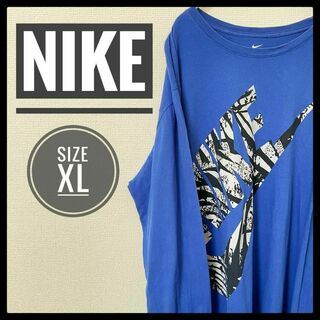 ナイキ(NIKE)の90s 古着 NIKE 長袖Tシャツ XL でかロゴ オーバーサイズ ゆるだぼ(Tシャツ/カットソー(七分/長袖))