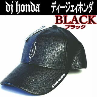 黒 djhonda 63フェイクレザー djホンダ  キャップ 帽子 