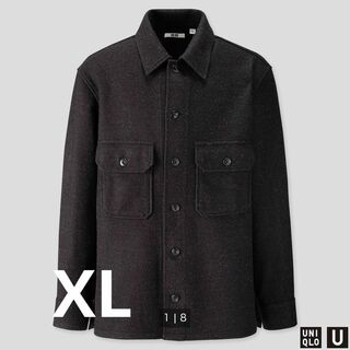 ユニクロ(UNIQLO)のUNIQLO U フリースシャツジャケット　XL ダークグレー(ブルゾン)