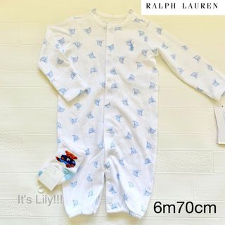 ラルフローレン(Ralph Lauren)の6m70cm 2way ロンパース 水色 ヨット柄(ロンパース)