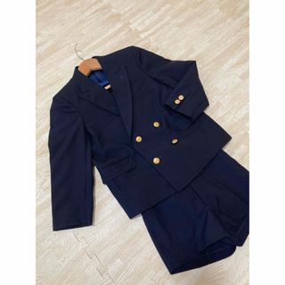 8本物ミキハウスのスーツ上下とシャツ　おまけネクタイポケットチーフサス　120キッズ服男の子用(90cm~)