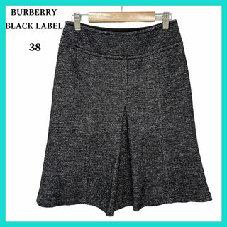 バーバリーブラックレーベル(BURBERRY BLACK LABEL)の美品 BURBERRY バーバリーブラックレーベル スカート グレー 38 絹(ミニスカート)