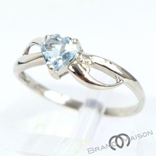 新品同様 ジュエリー アクアマリンリング K18WG 10.5号 0.01ct 指輪 ホワイトゴールド アクセサリー レディース 【中古】(リング(指輪))